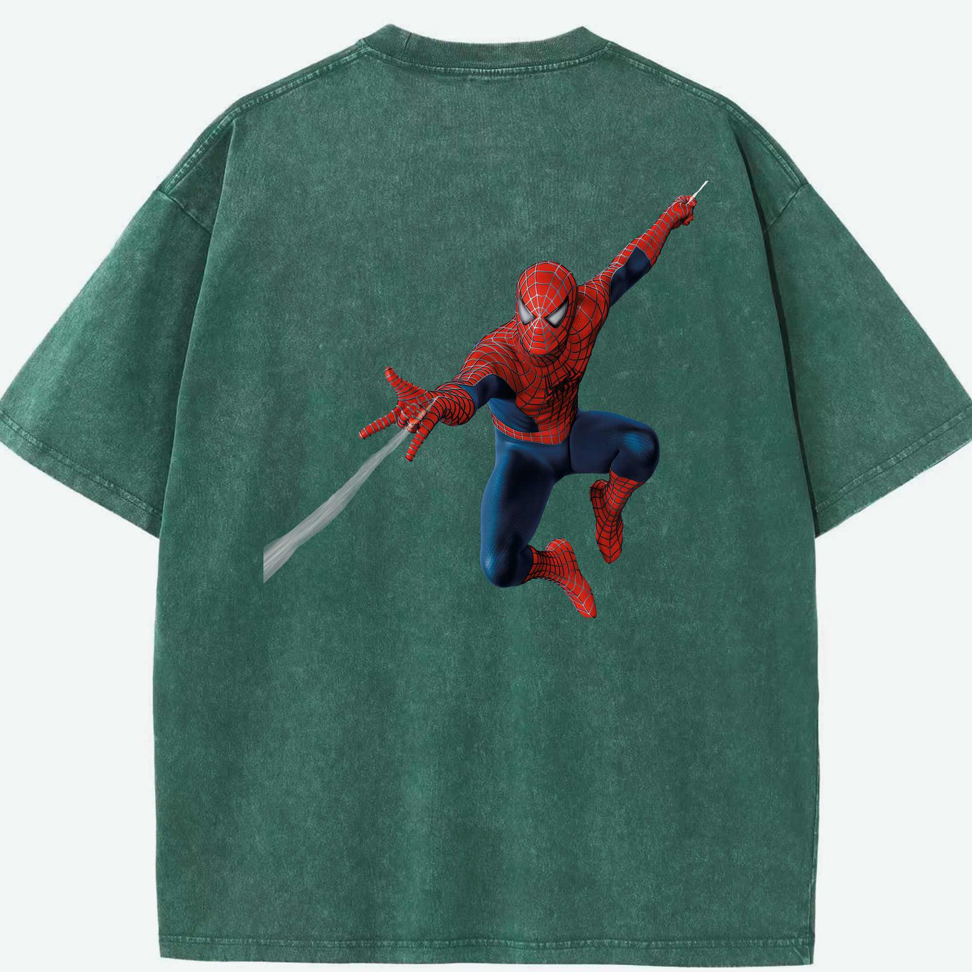 （画像用） Spider Man スパイダーマン 綿100% ヴィンテージ風 半袖Tシャツ（背面プリント）